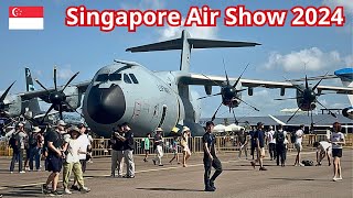 Trip Changi Exhibition Centre  Singapore Air Show 2024 Military jets and commercial aircraft [upl. by Assirec]