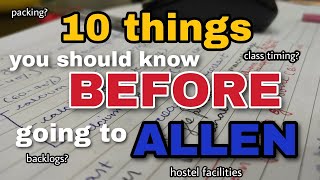 10 things you should know before going to ALLEN in 2024 allen neetaspirant [upl. by Eive819]