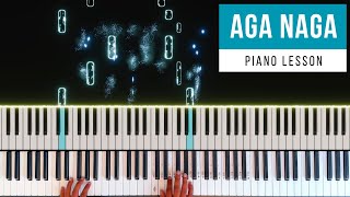 Aga Naga Song  Keyboard Notes  Easy Piano Lesson  Ponniyin Selvan  A R Rahman [upl. by Strohbehn]