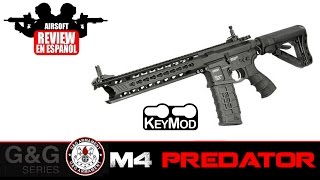 M4 PREDATOR GampG GC16 M4 Predator Airsoft Review en Español HD  Test Shot [upl. by Alak]