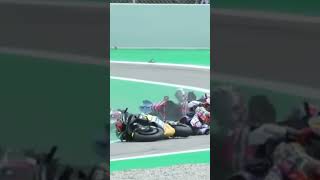 Bagnaia Crash With The Ducati team [upl. by Anelrats]