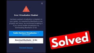 Bluestacks 10 Virtualization Disabled Error ✔ Enable Hardware Assisted Virtualization Windows 1110 [upl. by Cyprio]