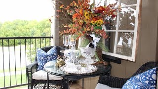 Decorate A Small Patio Or Porch For Fall 2018  How To  Fall Apartment Tour Pt1 [upl. by Egroej593]