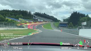 Circuit de SpaFrancorchamps Hyundai i30 N Performance 2018 onboard Laptime 31125 min [upl. by Llenyt]