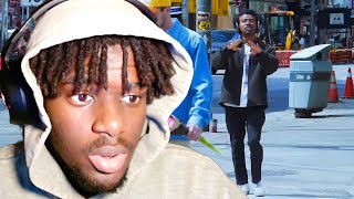 Heythatszay Reacts to Steezy Kane singing Not Like Us in Public [upl. by Ecnerat]