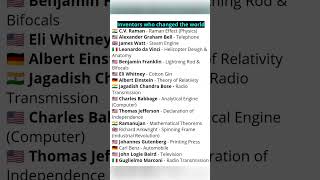 🧑‍💻Inventors who changed the world 🌍inventorysystemindianinvention top ytshortviral [upl. by Inalaehon181]