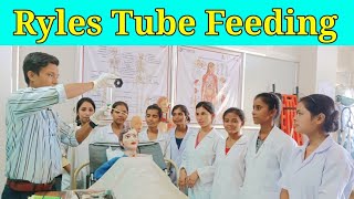 Nasogastric Tube Feeding  Ryles Tube Feeding Procedure  Clinical Demonstration  Health Sector [upl. by Yenial]