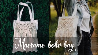 DIY Tutorial Macrame boho bag  macrame patch [upl. by Damiani451]