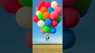 How Many Balloons Does It Take To Fly shorts mrbeast viralvideo [upl. by Aliam]