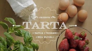 Tarta truskawkowobazyliowa z bezą włoską przepis video [upl. by Anselmi395]