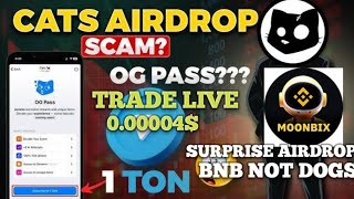 CATS TRADING LIVE  CATS का मजाक AIRDROP🤣MOONBIX SURPRISE AIRDROP💰BINANCE BNB NOT DOGS FREE AIRDROP [upl. by Cordy464]