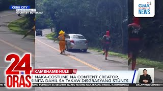 2 nakacostume na content creator sinita ng pulisya dahil sa takawdisgrasyang stunts  24 Oras [upl. by Kutzenco]