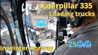 Caterpillar 335 NG with oilquik loading trucks in winter norway25🥶🥶 part 1 [upl. by Kirstin121]