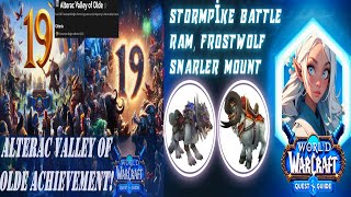 Stormpike Battle Ram Frostwolf Snarler Mount  Alterac Valley of Olde Korraks Revenge Battleground [upl. by Carson]