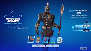 Fortnite April 2024 Crew Pack Showcase All Legacy Styles  Ares Crew Pack Skin Cosmetics [upl. by Rheims]