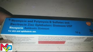 Neosporin ointment  Neomycin polymyxin B sulphate amp Bacitracin zinc ophthalmic ointment [upl. by Milde749]