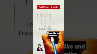 Full form of India  India full form  fullform learn english education motivation shorts [upl. by Anatlus]