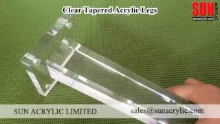 Clear tapered acrylic legs  lucite furniture legs  lucite upholstery legs  Sun Acrylic Ltd [upl. by Lobell]