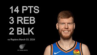 Davis Bertans 14 pts 3 reb 2 blk vs Raptors  March 03 2024 [upl. by Zetnahs832]