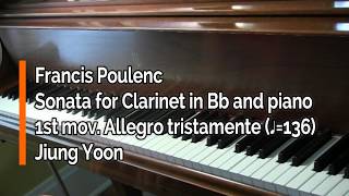 Piano Part  Poulenc Sonata for Clarinet in Bb and Piano I Allegro Tristamente ♩136 [upl. by Serrano]