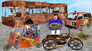 Mini Vehicles Restoration Comedy Videos Collection Hindi Stories Funny Kahani Bedtime Moral Stories [upl. by Aylward21]