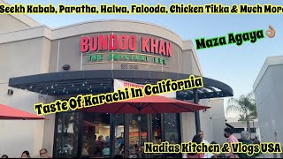 Bundoo Khan In LA  Kabab Paratha  Halwa  Falooda  Chicken Tikka  Maza Agaya  Taste Of Karachi [upl. by Annenn]