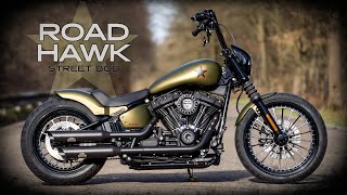 Thunderbike Road Hawk  customized HarleyDavidson Street Bob [upl. by Maisie163]