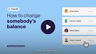 Connecteam  Time Off  How to Change a Time Off Balance [upl. by Nialb]