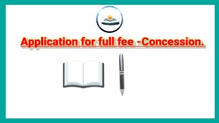 Application for fee Concession full fee Concession application your principal fees maafi k liye [upl. by Stclair]