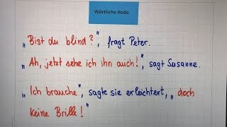 Wörtliche Rede direkte Rede mit Beispielen  Deutsch  Grammatik  Lehrerschmidt [upl. by Marika195]