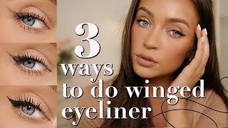 how to WINGED LINER pencil eyeshadow amp liquid methods for the perfect wing [upl. by Veneaux]