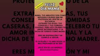 Frases para una madre de corazón☑️mensaje de feliz dia de la madre para mama a distancia madre [upl. by Coral]