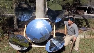 Parabolic Mirror Array Solar Powerhouse SPOTLIGHT FIRE [upl. by Hammer]