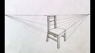 How to draw a chair in 2 point perspective [upl. by Lamb]