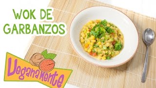 WOK de GARBANZOS 👈👧  Recetas Veganas  Veganamente [upl. by Clyde]