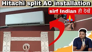 Hitachi Split AC installation charges   Split ac installation  full details viral [upl. by Yrtnej]