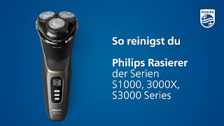 Philips Rasierer S1000 3000X S3000  Wie du deinen Rasierer reinigst [upl. by Haodnanehs]