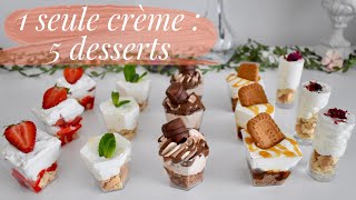 5 Verrines en 15 MIN AVEC 1 SEULE CRÈME 👌🏻Recette Facile et Rapide  Nutella Fraise Citron [upl. by Duke]