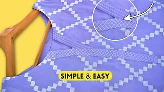 Boat Neck with V Placket Double Thread Design  Beginner Tutorial  اردو  हिंदी [upl. by Cheffetz]