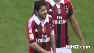 AC Milan vs Novara 21 Filippo Inzaghi Last goal and game 13512 [upl. by Aroz]