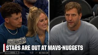 Dirk Nowitzki Patrick amp Brittany Mahomes pull up to Mavericks vs Nuggets 🤩  NBA on ESPN [upl. by Job]