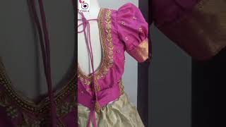 Pure silk Lehenga with aari work by Viska wwwviskaglobalcom puresilk lehenga [upl. by Nwahsear]