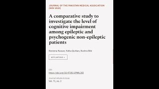 A comparative study to investigate the level of cognitive impairment among epileptic   RTCLTV [upl. by Aehtrod]