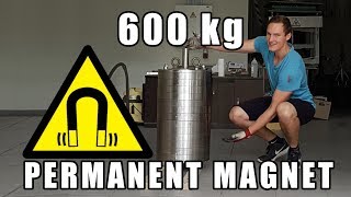 Massive 600 kg 1300 lbs Neodymium Magnet 4k [upl. by Koller840]