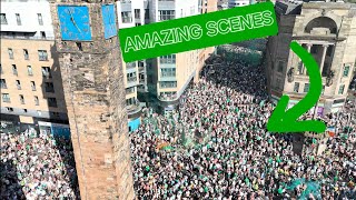 AMAZING DRONE 4k SCENES  CELTIC FANS IN MERCHANT CITY TRONGATE TITLE PARTY  18524 [upl. by Lashondra280]