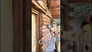 Staining a log house [upl. by Wilson454]