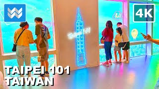 4K Inside 台北 Taipei 101 Observatory amp Mass Damper Ball in Taiwan 🇹🇼 2024 Walking Tour Vlog [upl. by Sinnod]