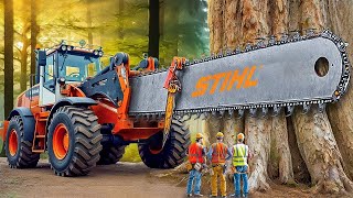 Extreme Dangerous Fastest Big Chainsaw Cutting Tree Machines  Monster Stump Removal Excavator 45 [upl. by Delaine]