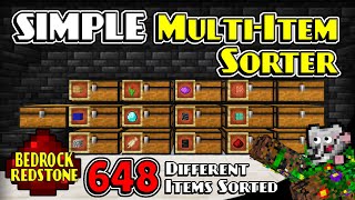 Simple Multi Item Sorter  Minecraft Bedrock Redstone Tutorial  MCPE XBOX PS [upl. by Anileuqcaj]