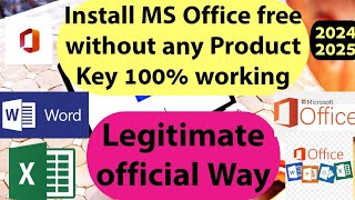 MS Office Active without product key how to activate install ms office excel word without product [upl. by Esaele134]